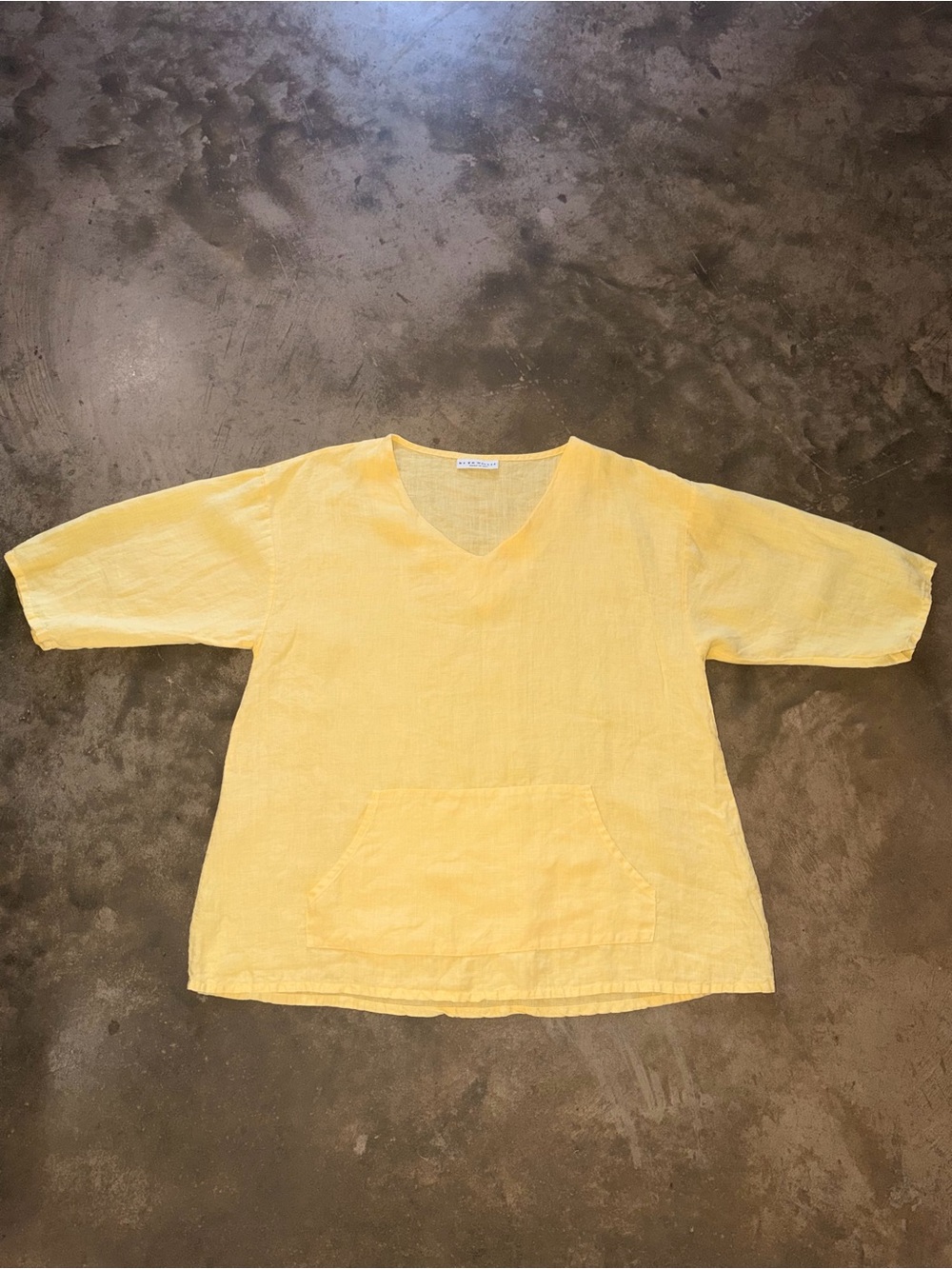bryn Walker Yellow Linen V-Neck Tunic